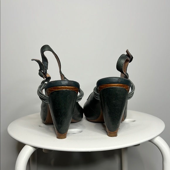 Miz Mooz Silva Gray ish green ish Slingback Heels - Picture 8 of 12